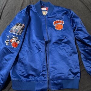 Mitchell & Ness Orange and Blue Knicks Jacket